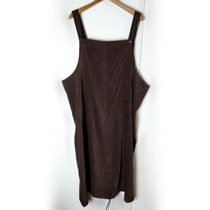 WhiteStag Maxi Bib Dress Shift Chocolate Button